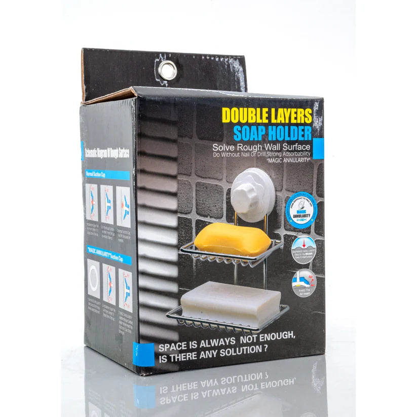 DualLayer Wall-Mount Soap Holder